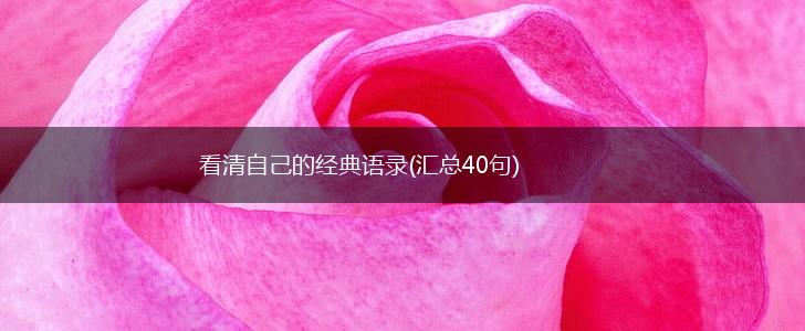 看清自己的经典语录(汇总40句),第1张