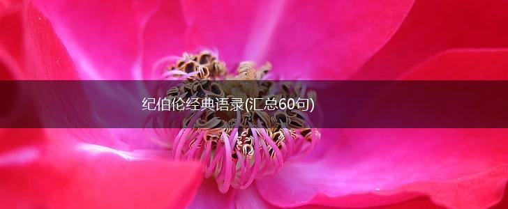纪伯伦经典语录(汇总60句),第1张