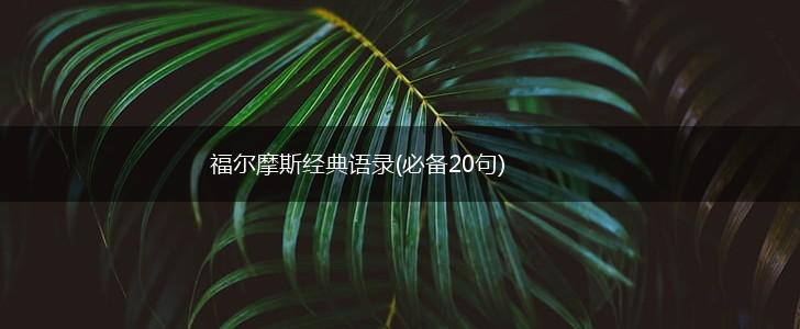 福尔摩斯经典语录(必备20句),第1张