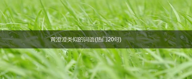 黄澄澄类似的词语(热门20句),第1张