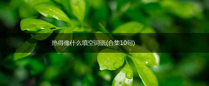 热得像什么填空词语(合集10句),第1张