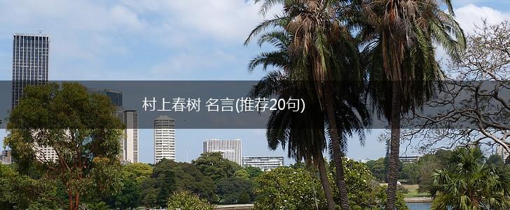 村上春树 名言(推荐20句),第1张