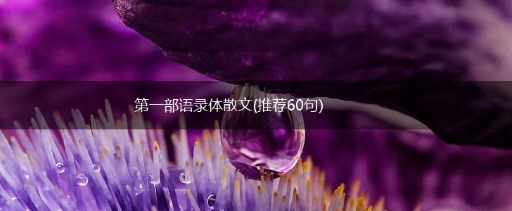 第一部语录体散文(推荐60句),第1张