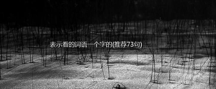表示看的词语一个字的(推荐73句),第1张 表示看的词语一个字的(推荐73句),第1张