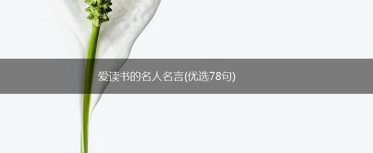 爱读书的名人名言(优选78句),第1张
