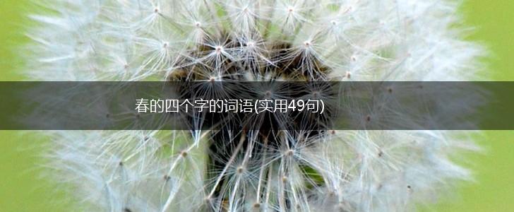 春的四个字的词语(实用49句),第1张 春的四个字的词语(实用49句),第1张