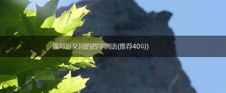 描写近义词的四字词语(推荐40句),第1张 描写近义词的四字词语(推荐40句),第1张