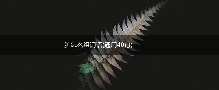 脏怎么组词语(通用40句),第1张 脏怎么组词语(通用40句),第1张