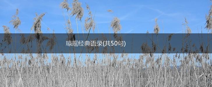 琼瑶经典语录(共50句),第1张