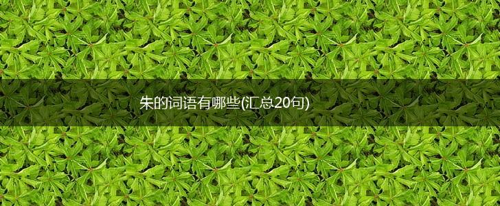 朱的词语有哪些(汇总20句),第1张