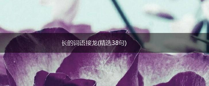 长的词语接龙(精选38句),第1张