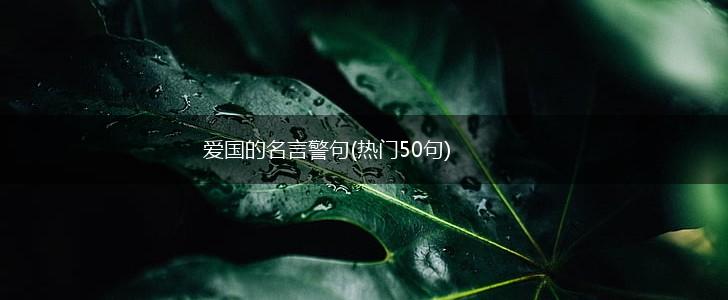 爱国的名言警句(热门50句),第1张