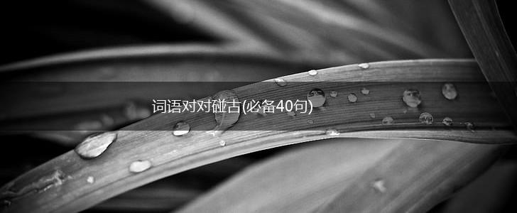 词语对对碰古(必备40句),第1张
