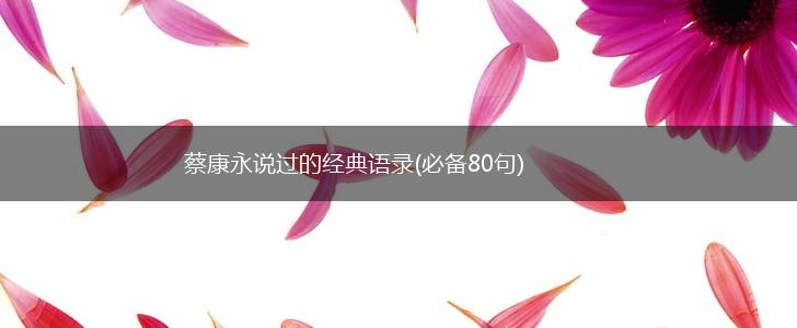 蔡康永说过的经典语录(必备80句),第1张