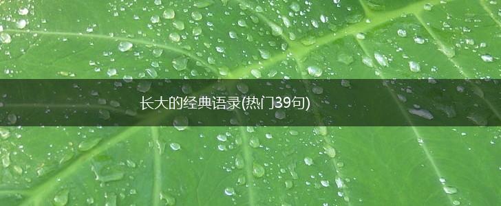 长大的经典语录(热门39句),第1张