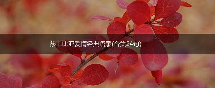 莎士比亚爱情经典语录(合集24句),第1张