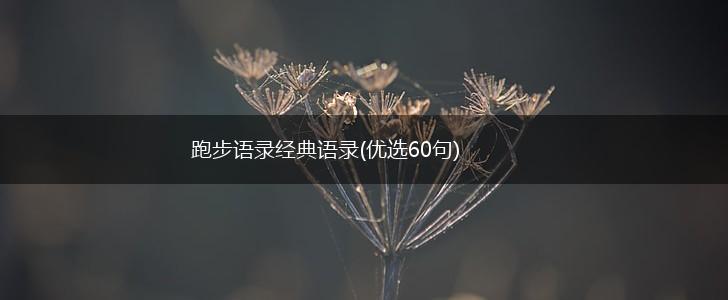 跑步语录经典语录(优选60句),第1张