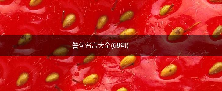 警句名言大全(68句),第1张 警句名言大全(68句),第1张