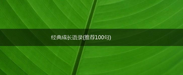 经典成长语录(推荐100句),第1张