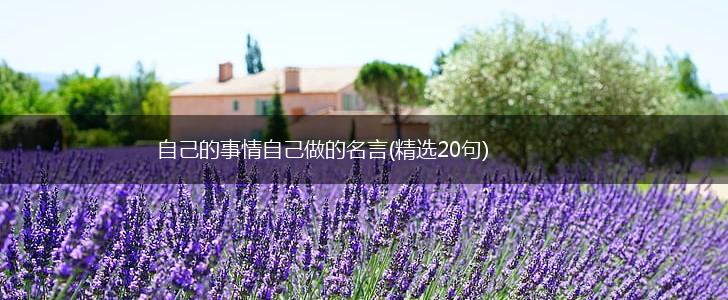 自己的事情自己做的名言(精选20句),第1张
