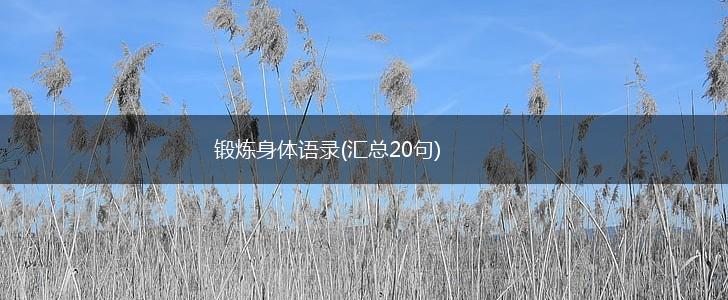 锻炼身体语录(汇总20句),第1张
