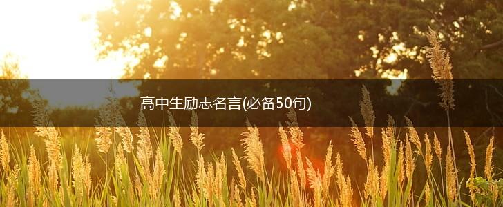 高中生励志名言(必备50句),第1张