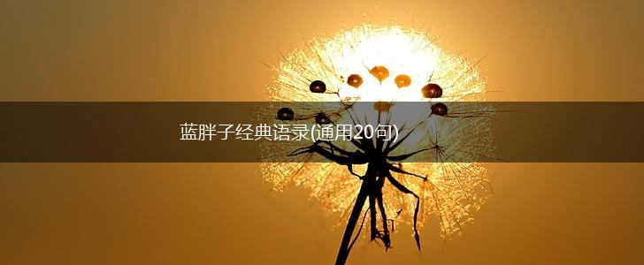 蓝胖子经典语录(通用20句),第1张