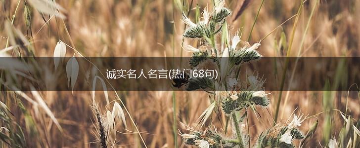 诚实名人名言(热门68句),第1张 诚实名人名言(热门68句),第1张