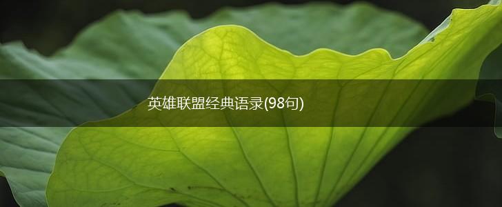 英雄联盟经典语录(98句),第1张