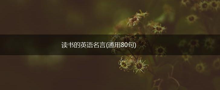 读书的英语名言(通用80句),第1张 读书的英语名言(通用80句),第1张