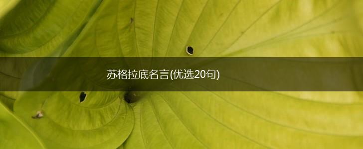 苏格拉底名言(优选20句),第1张