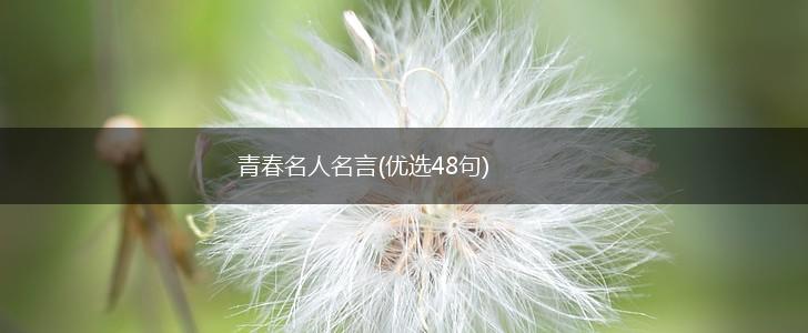 青春名人名言(优选48句),第1张