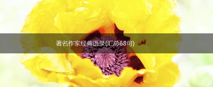 著名作家经典语录(汇总68句),第1张