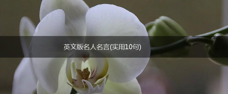 英文版名人名言(实用10句),第1张