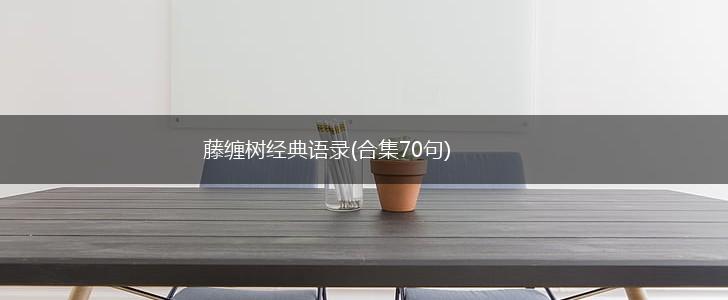 藤缠树经典语录(合集70句),第1张