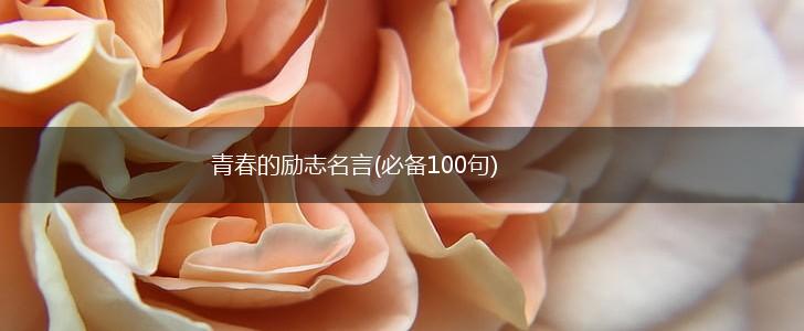 青春的励志名言(必备100句),第1张