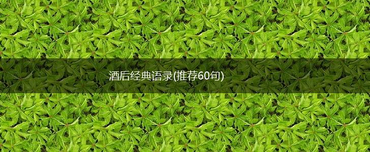 酒后经典语录(推荐60句),第1张