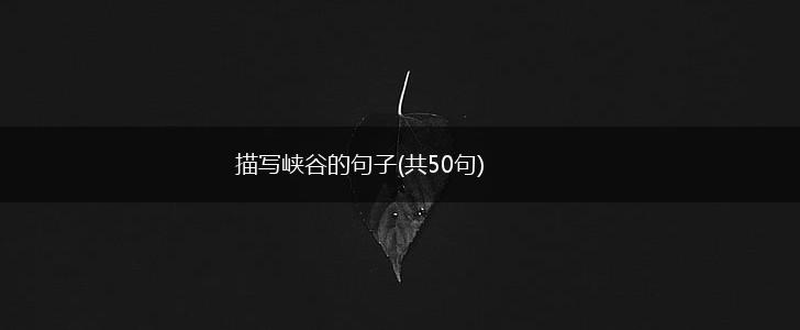描写峡谷的句子(共50句),第1张