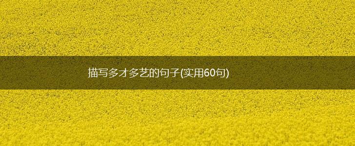 描写多才多艺的句子(实用60句),第1张