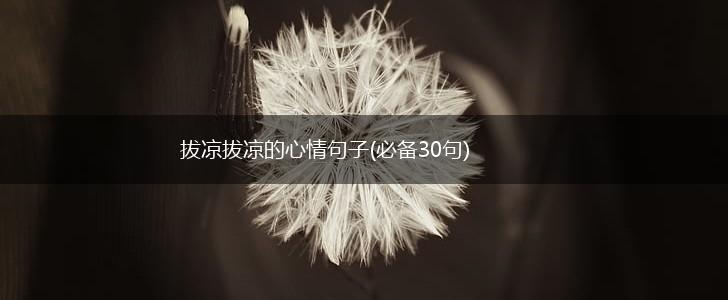 拔凉拔凉的心情句子(必备30句),第1张