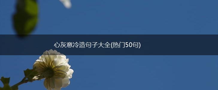心灰意冷造句子大全(热门50句),第1张