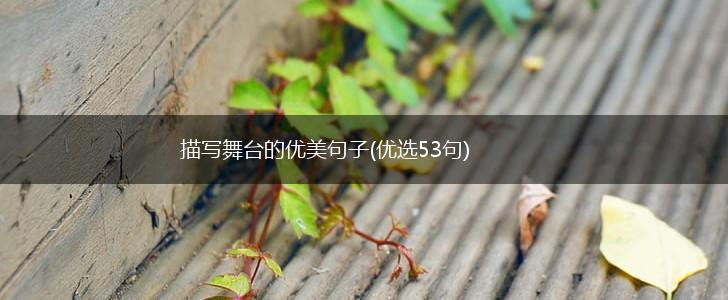 描写舞台的优美句子(优选53句),第1张