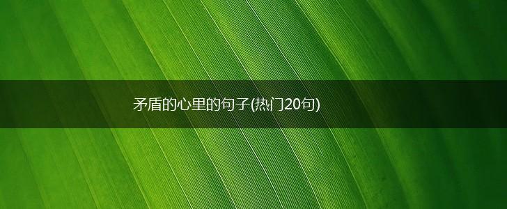 矛盾的心里的句子(热门20句),第1张