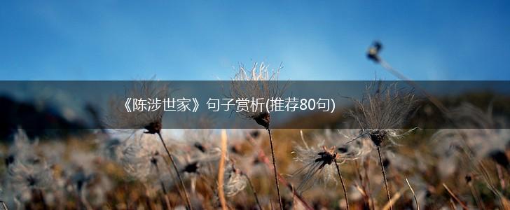 《陈涉世家》句子赏析(推荐80句),第1张