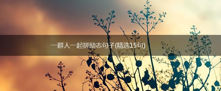 一群人一起拼励志句子(精选15句),第1张