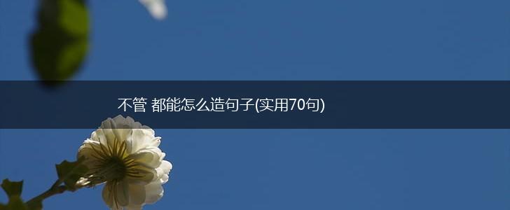 不管 都能怎么造句子(实用70句)