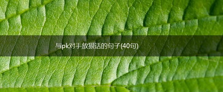 与pk对手放狠话的句子(40句),第1张