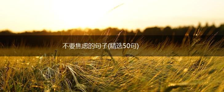 不要焦虑的句子(精选50句),第1张
