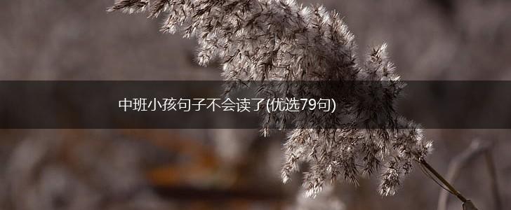 中班小孩句子不会读了(优选79句),第1张