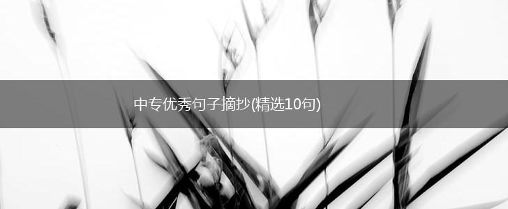 中专优秀句子摘抄(精选10句),第1张